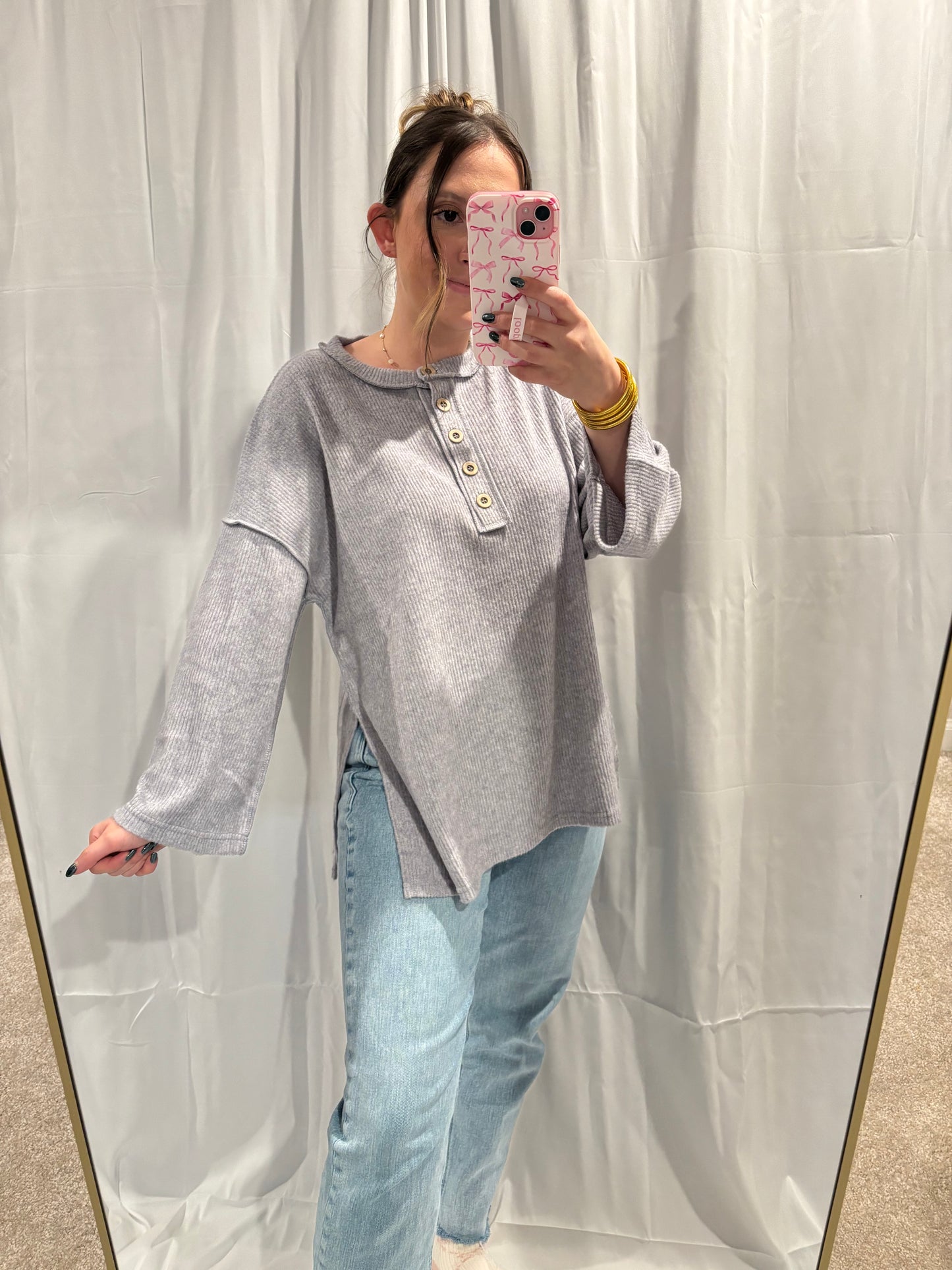 Ribbed Henley - 2 COLORS