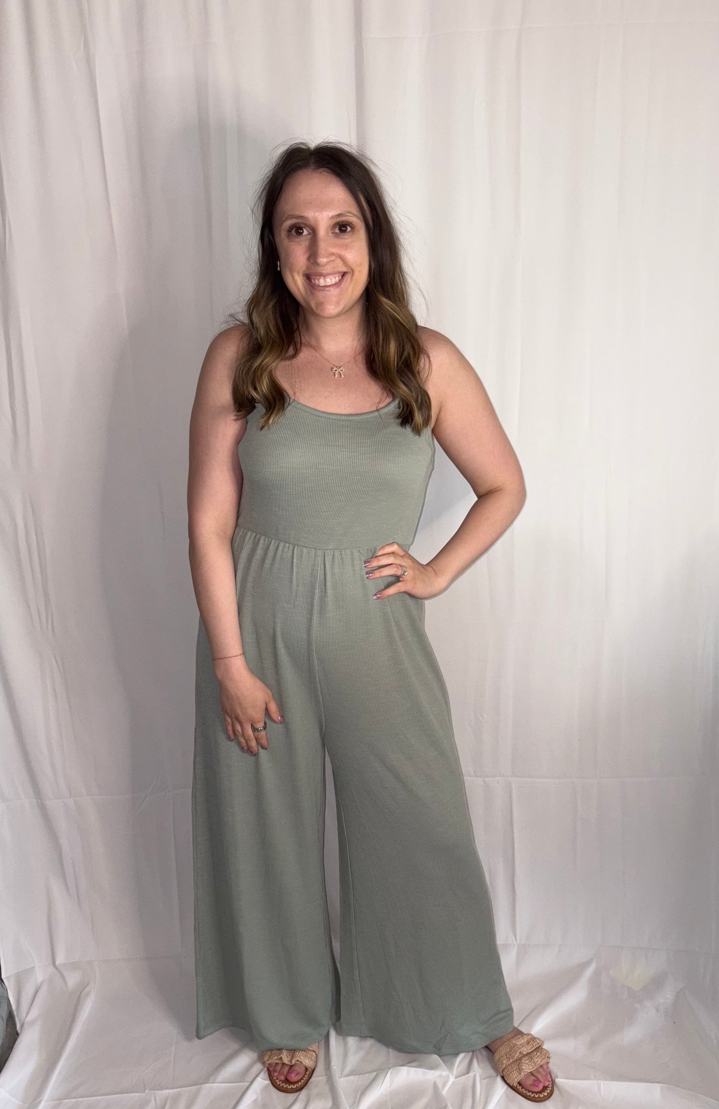 Sage Ribbed Jumper