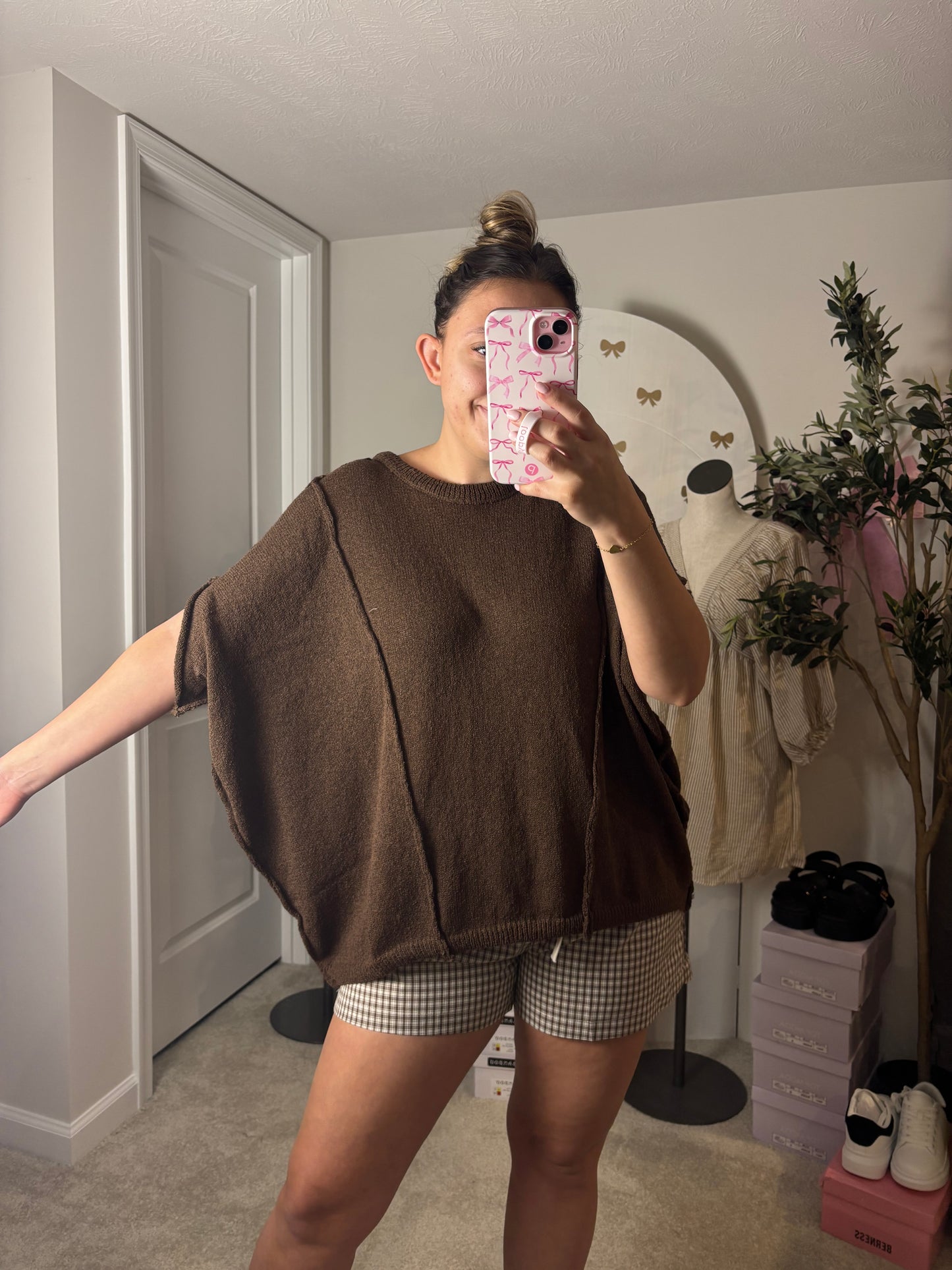 Brown Batwing Sweater