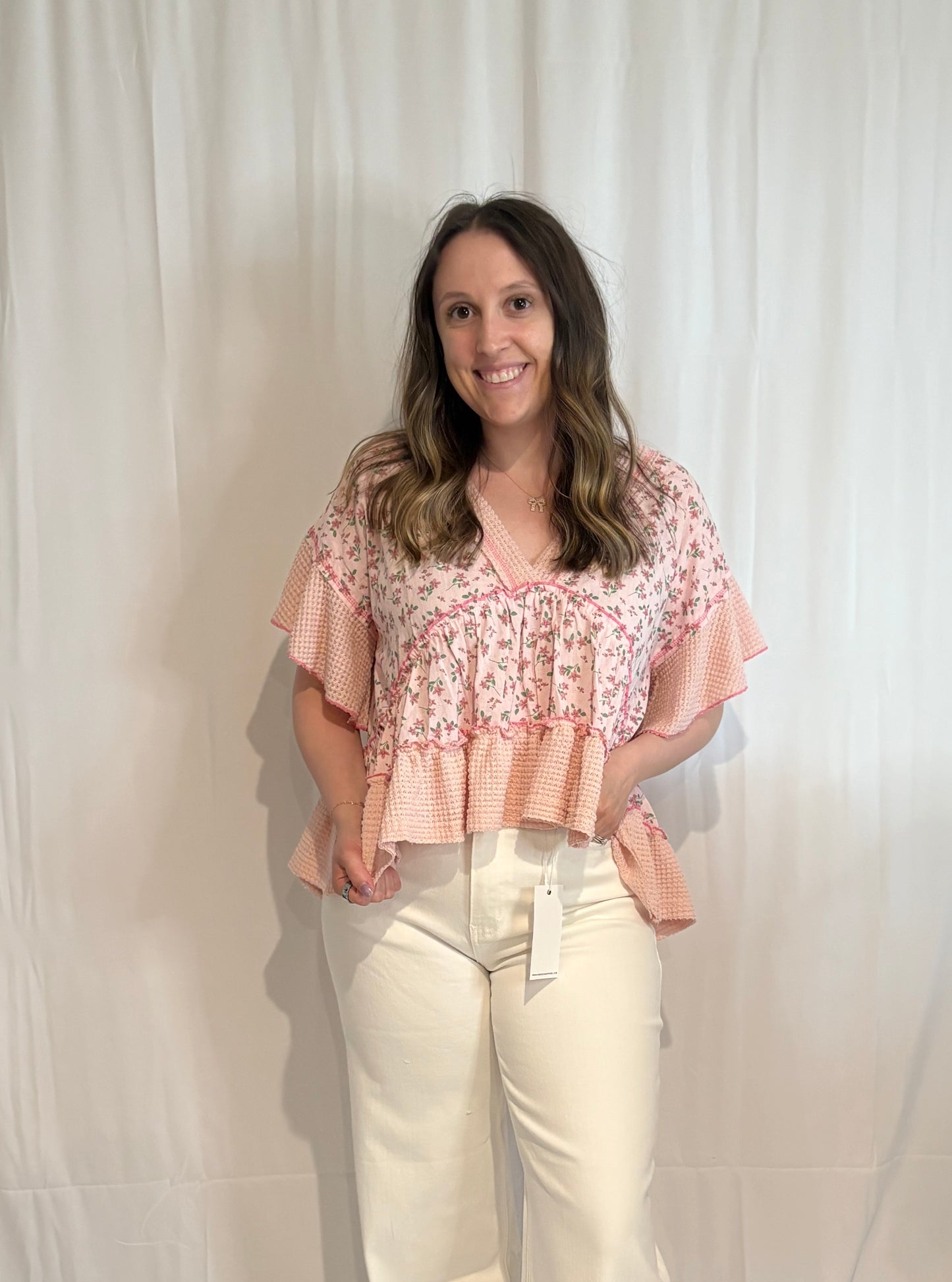 Floral LS Peplum Top