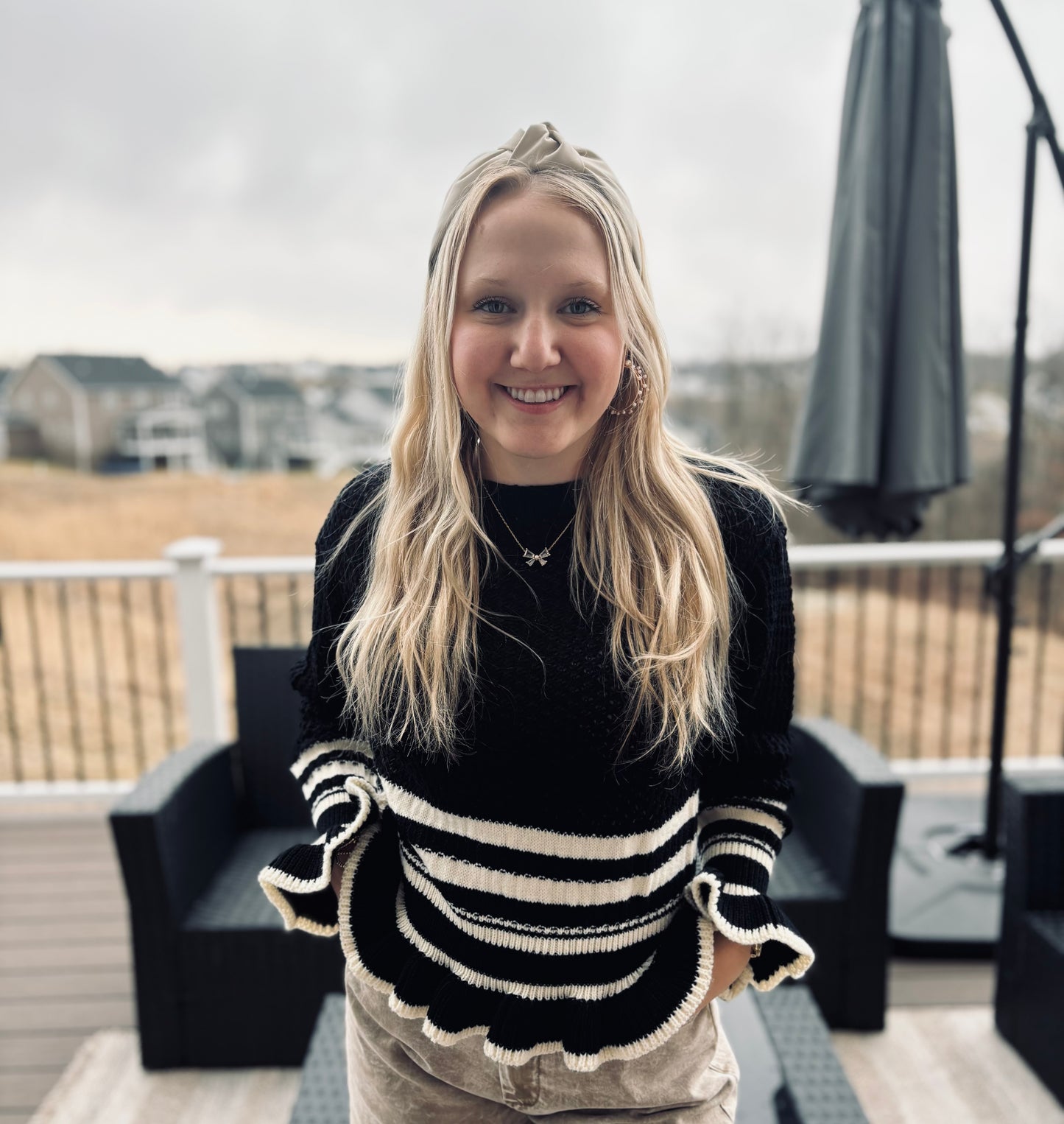 Striped Peplum Sweater