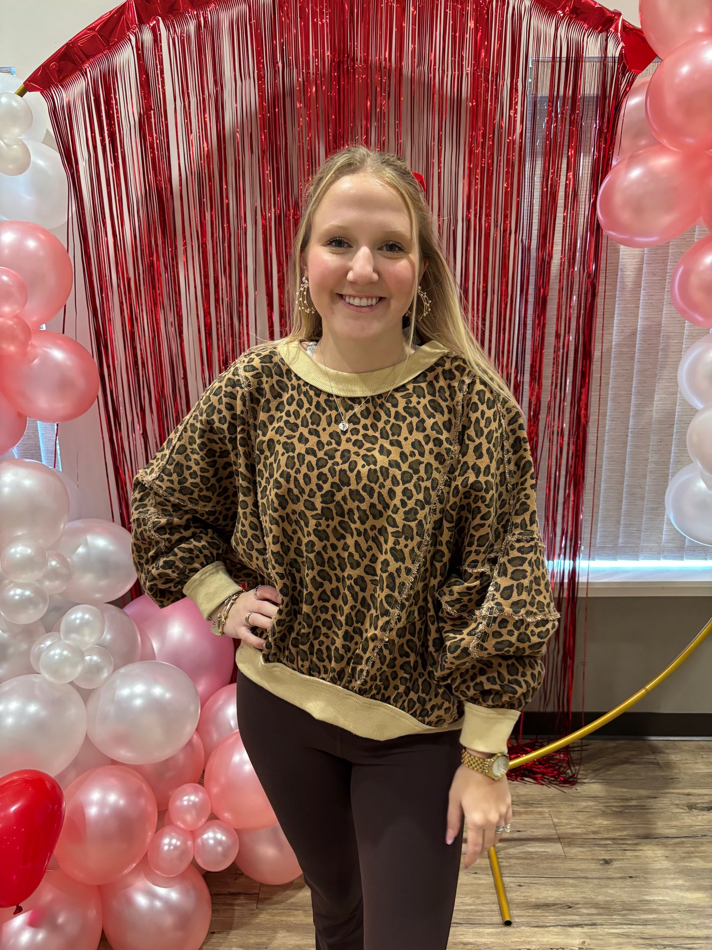 Oversized Leopard Washed Pullover