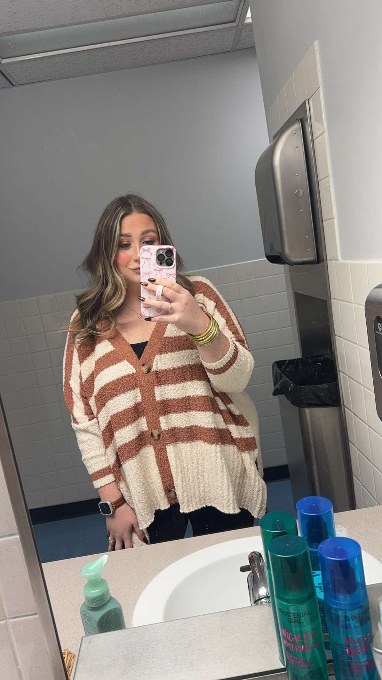 Cozy Striped Cardigan - PLUS