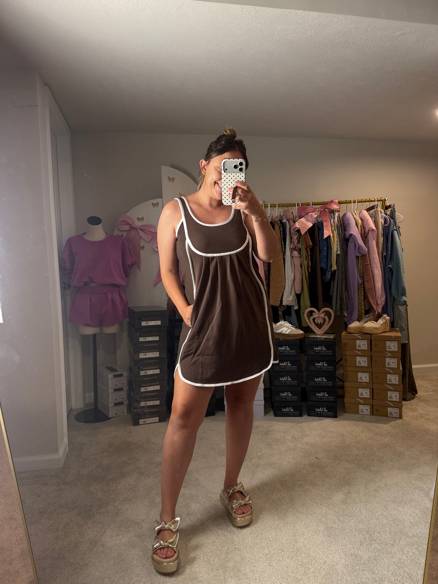 Chocolate Brown Cotton Dress
