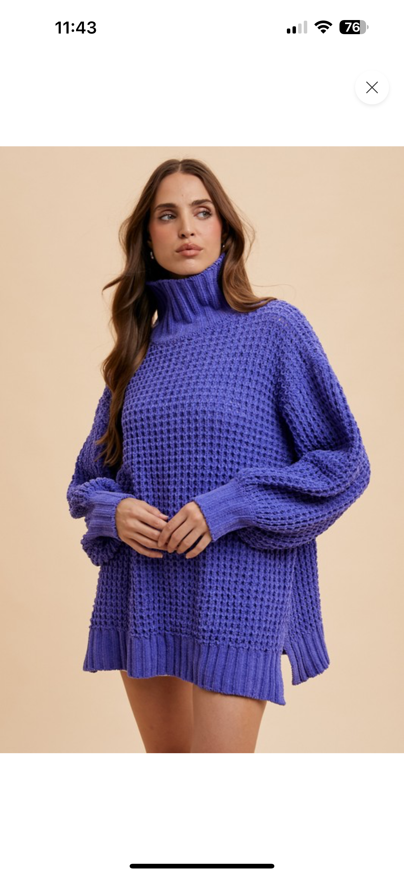 Waffle Turtleneck Sweater