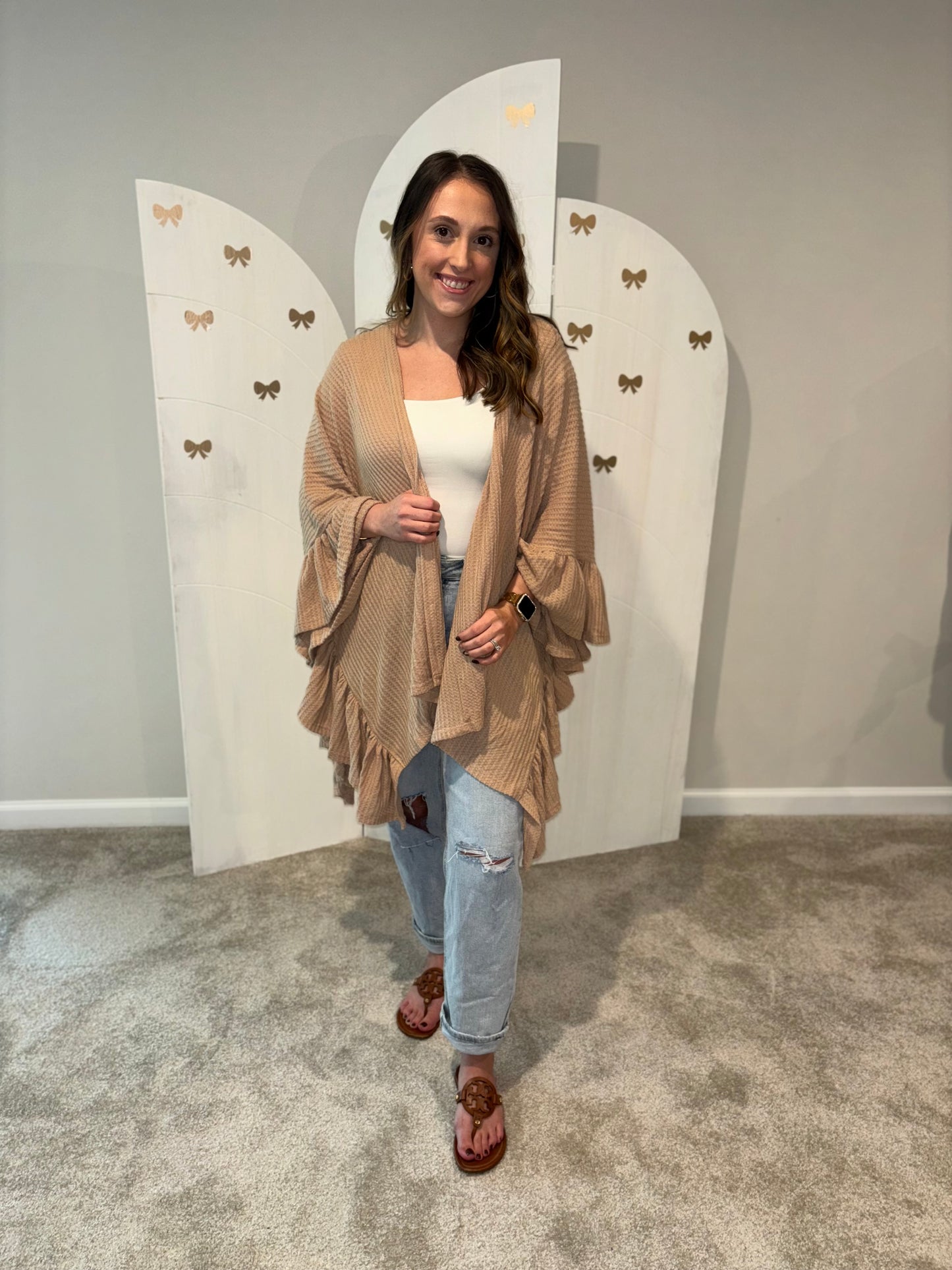 April Ruffle Sleeve Cardigan