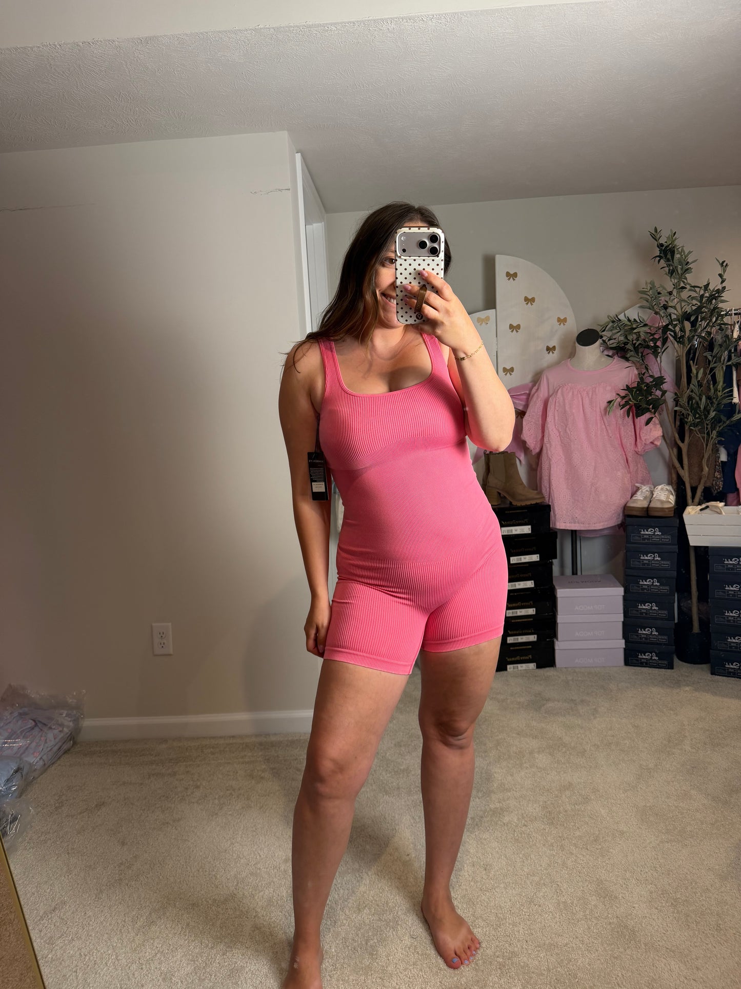 RIBBED SCULPTING ROMPER - 2 COLORS
