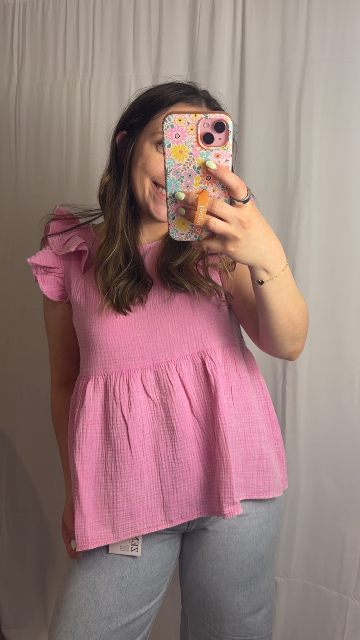 Ruffle Peplum Top - PINK
