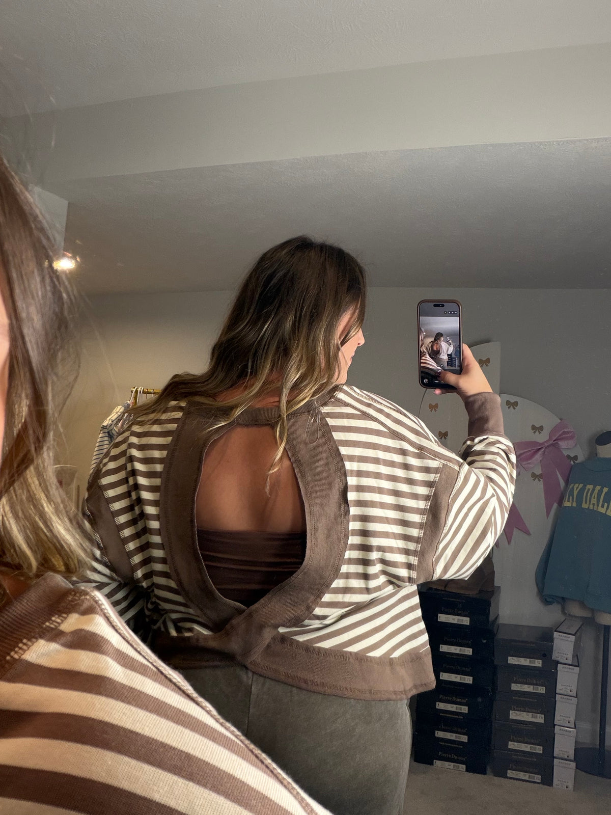 OPEN BACK STRIPED TOP