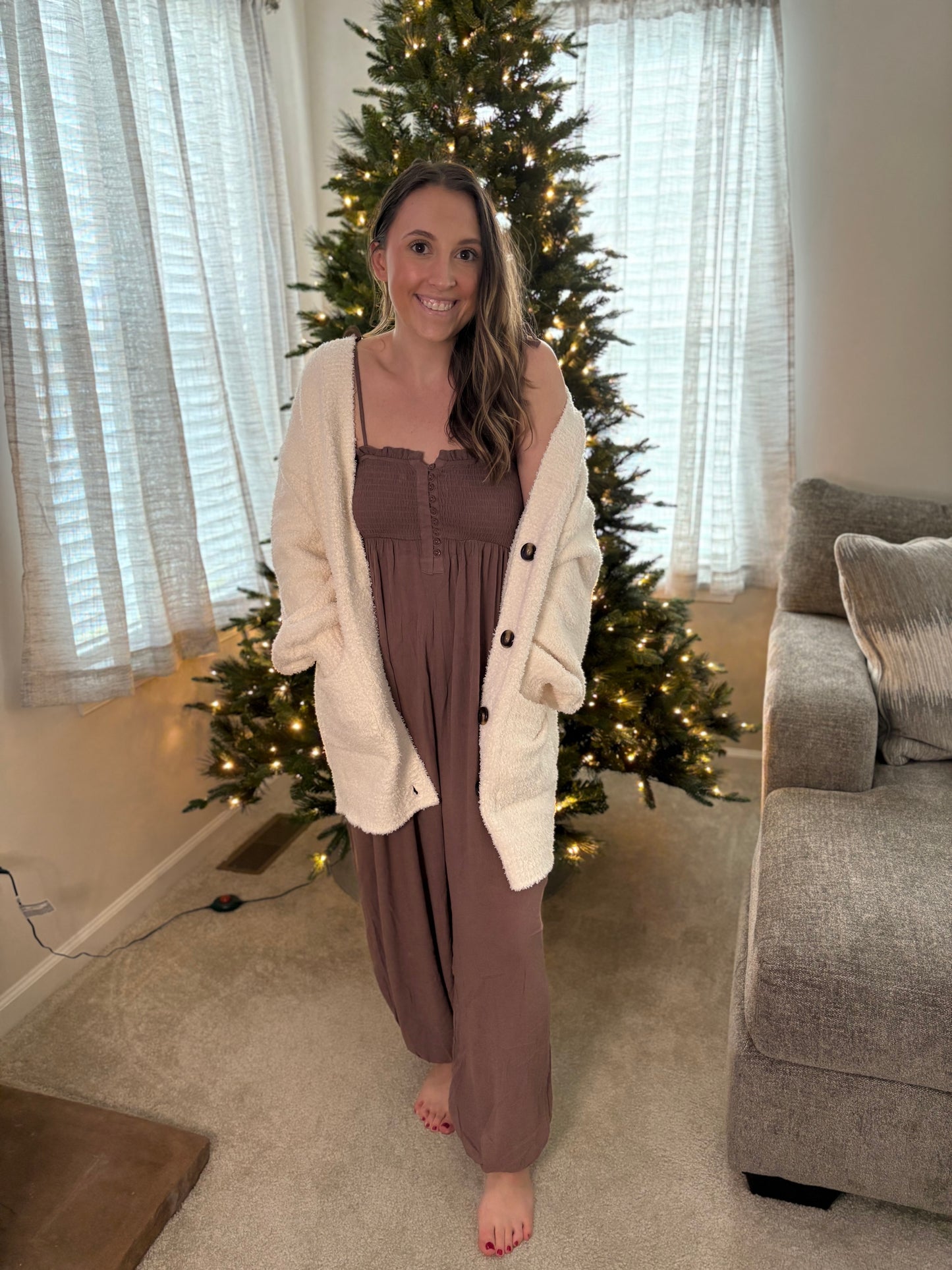 Brown Smocked Jumper