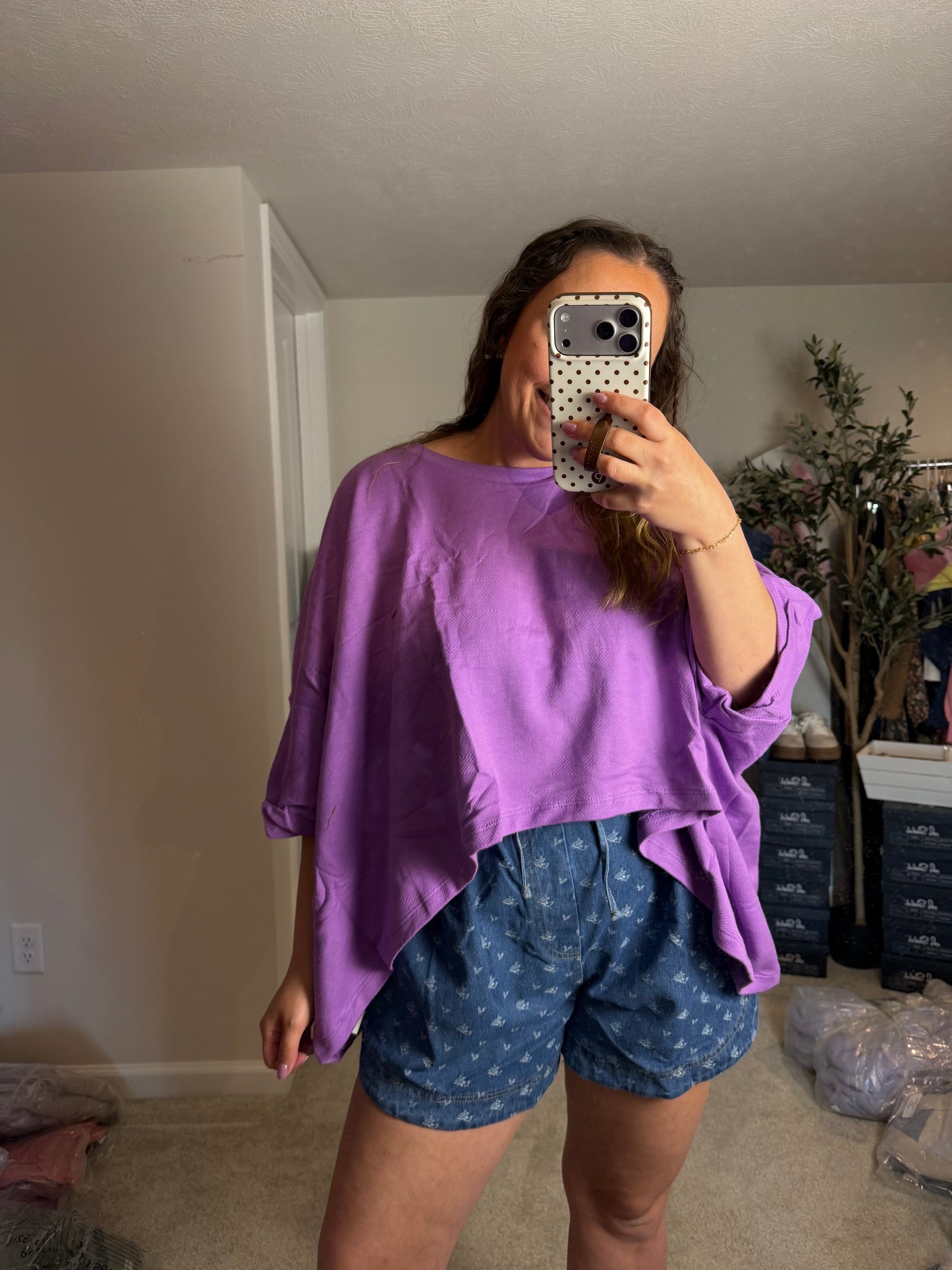 DOLMAN TEXTURED TEE - 2 COLORS