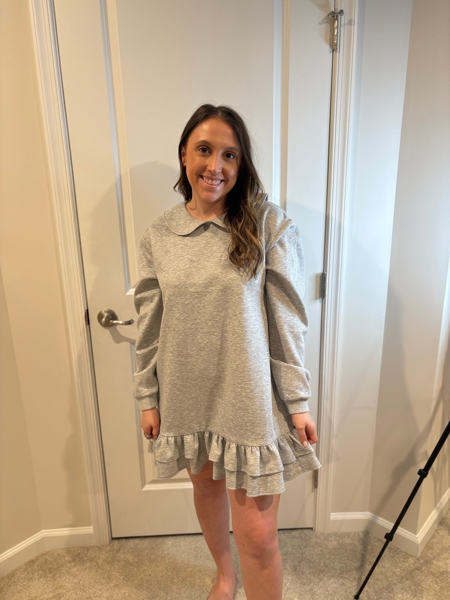 Collar Ruffled Mini Dress