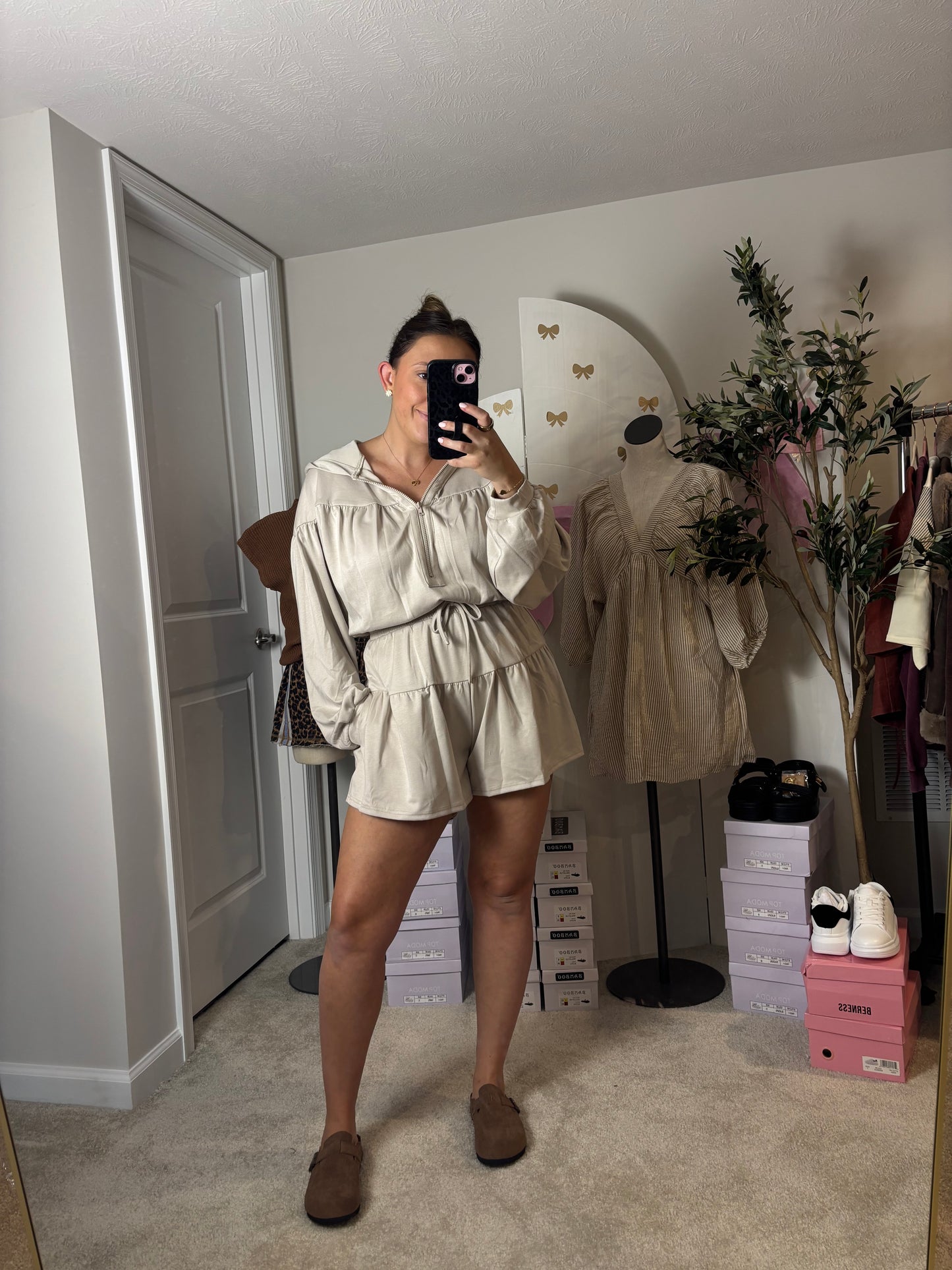 Stone Ruffle Active Romper