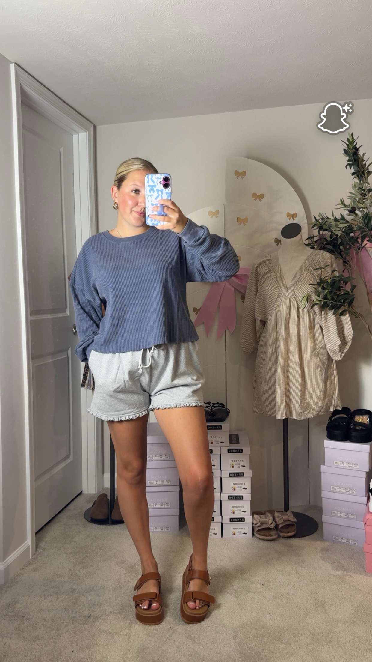 Dusty Blue Waffle Knit