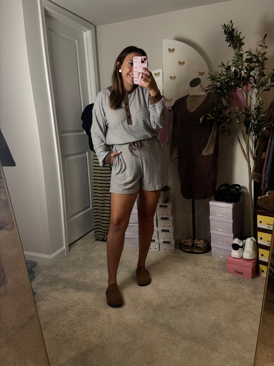 Soft Brushed Striped Romper