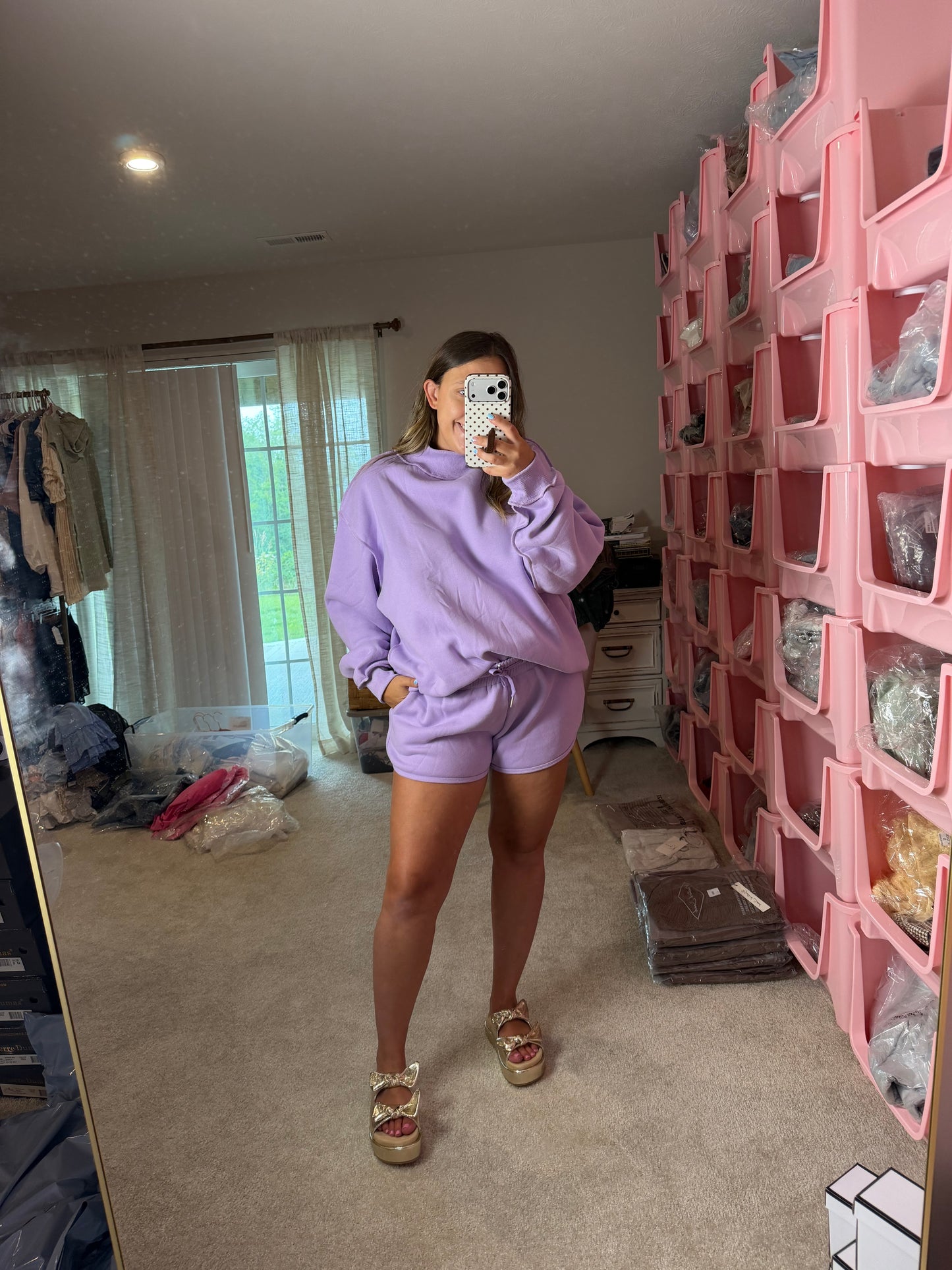 Lilac Fleece Mockneck Set