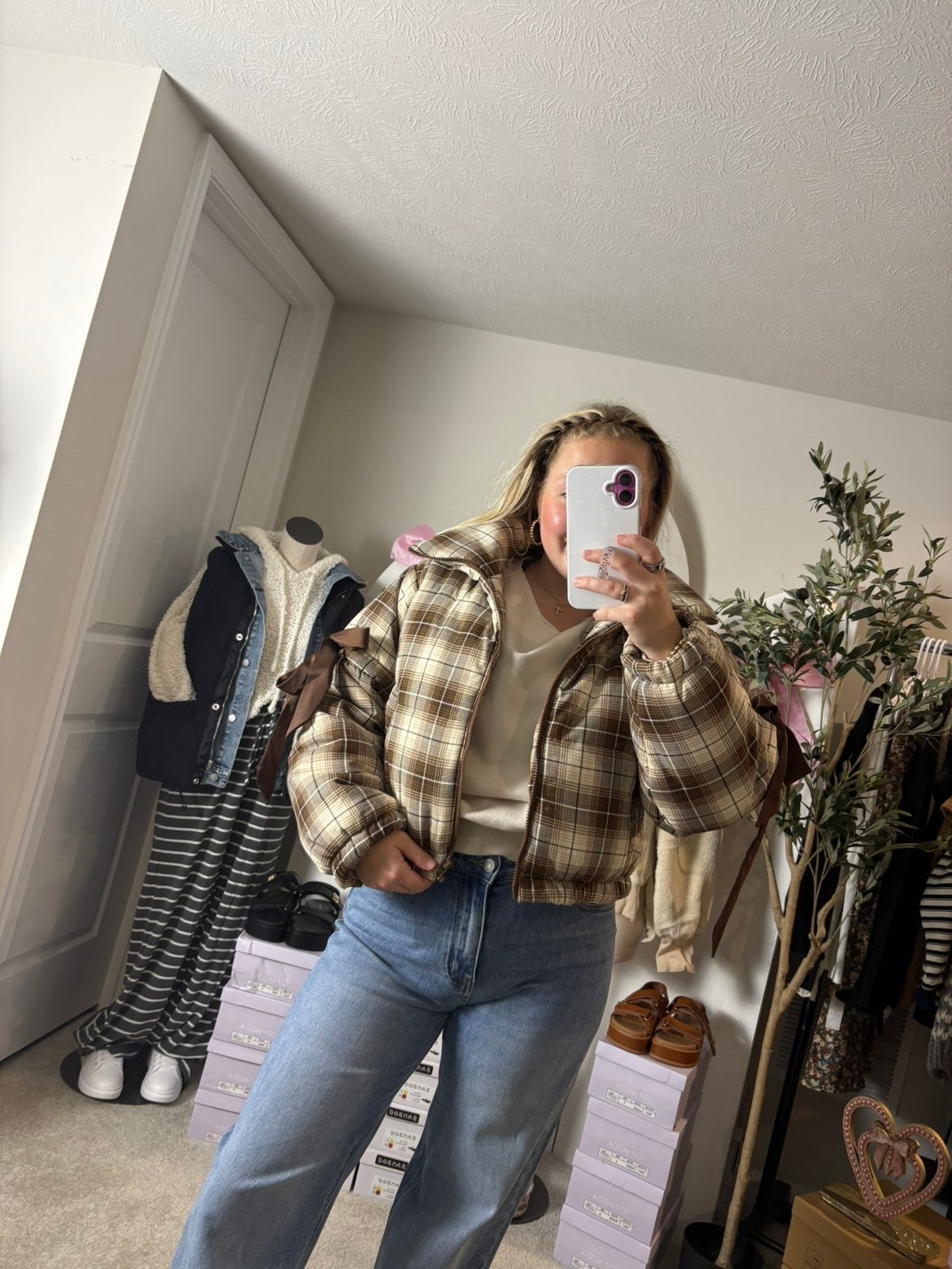 THE TINA ~ PLAID PUFFER COAT