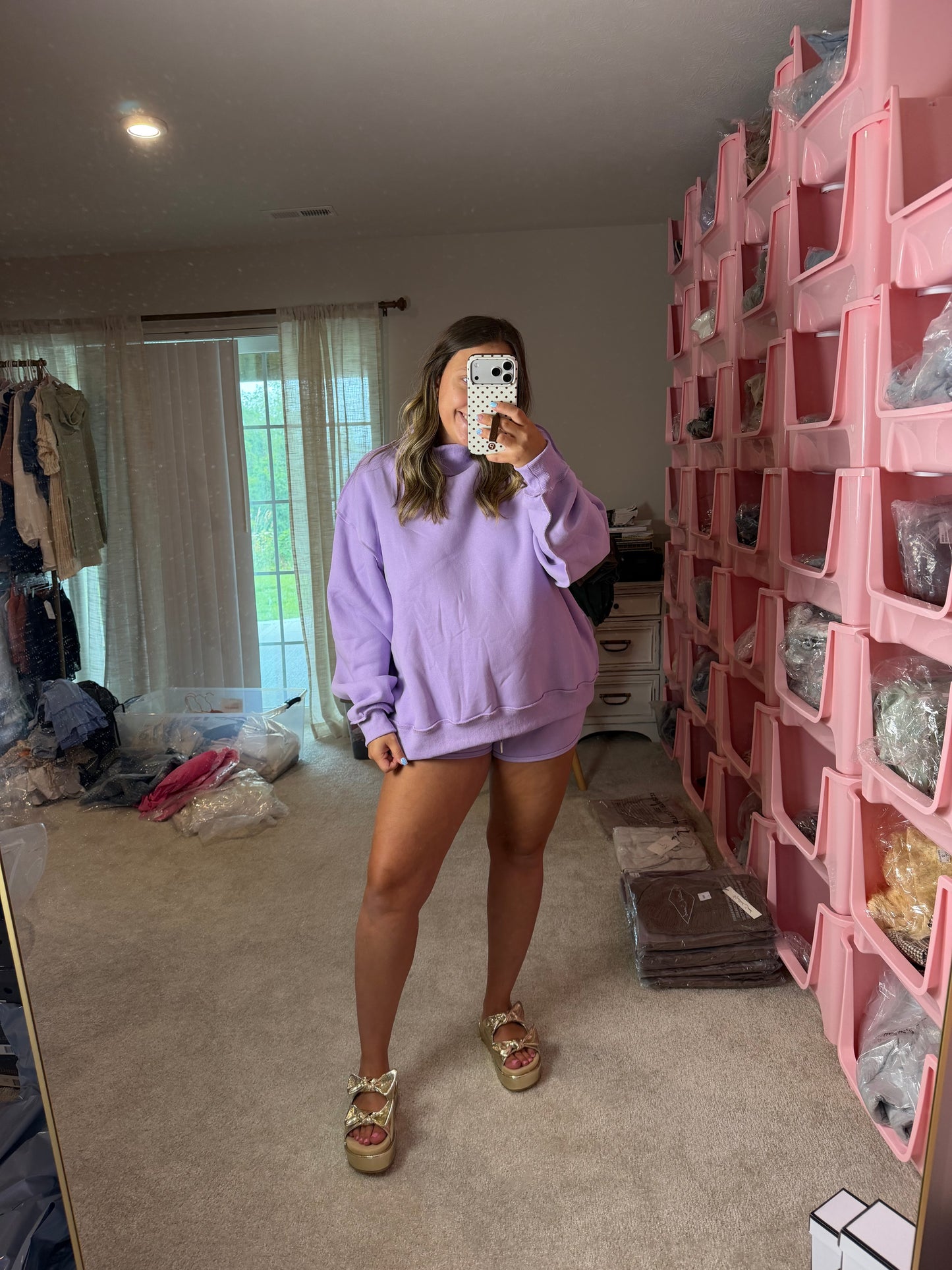 Lilac Fleece Mockneck Set