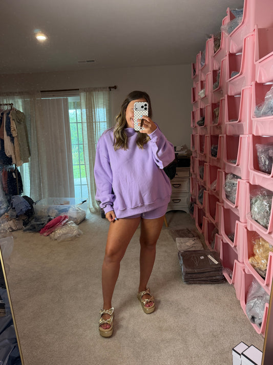 Lilac Fleece Mockneck Set