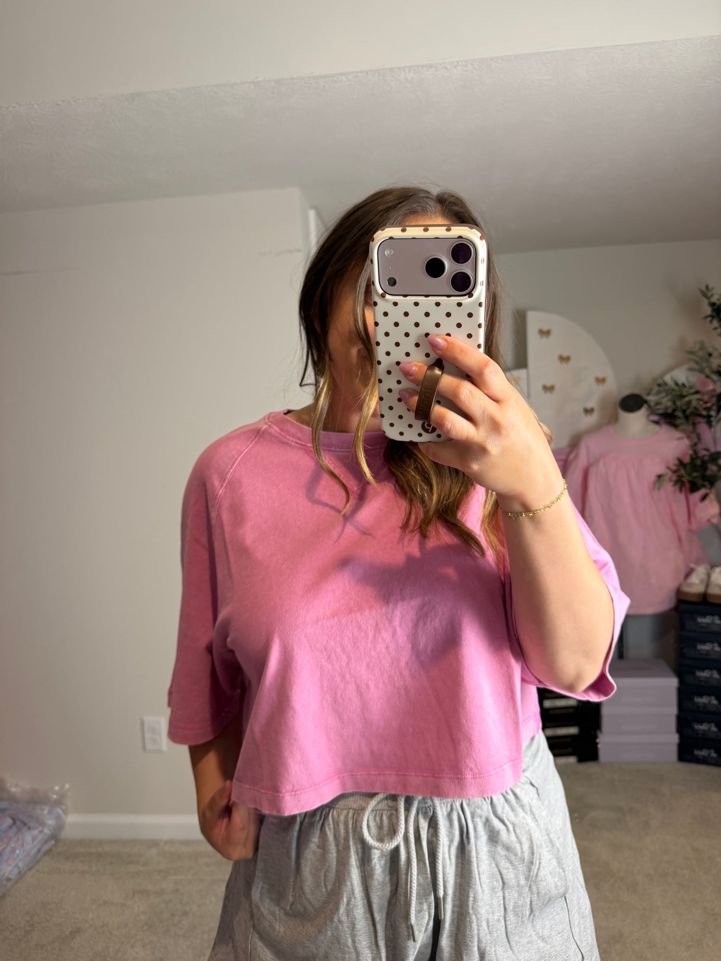 CROPPED MINERAL WASH TEE - 2 COLORS