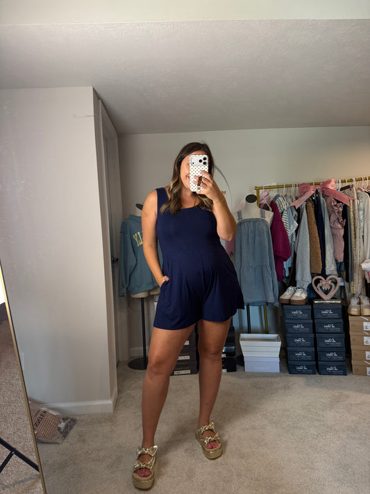NAVY MODAL ROMPER