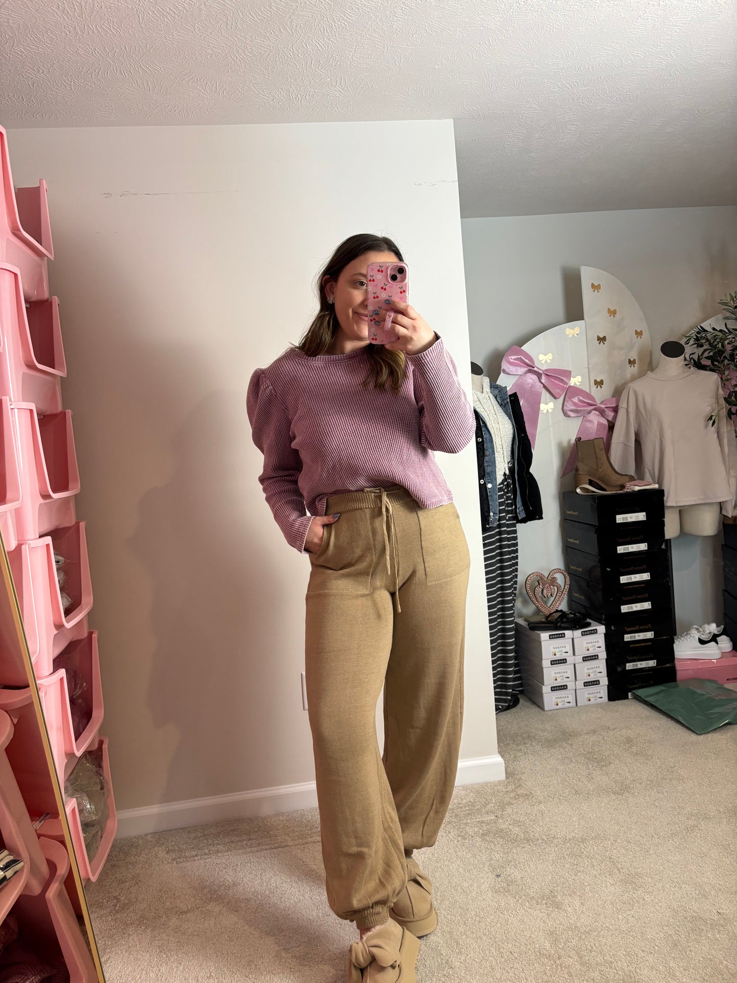 THE ANA ~ PURPLE WAFFLE KNIT LONG SLEEVE