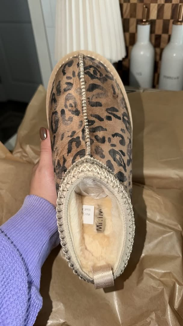 Leopard Platform Clogs