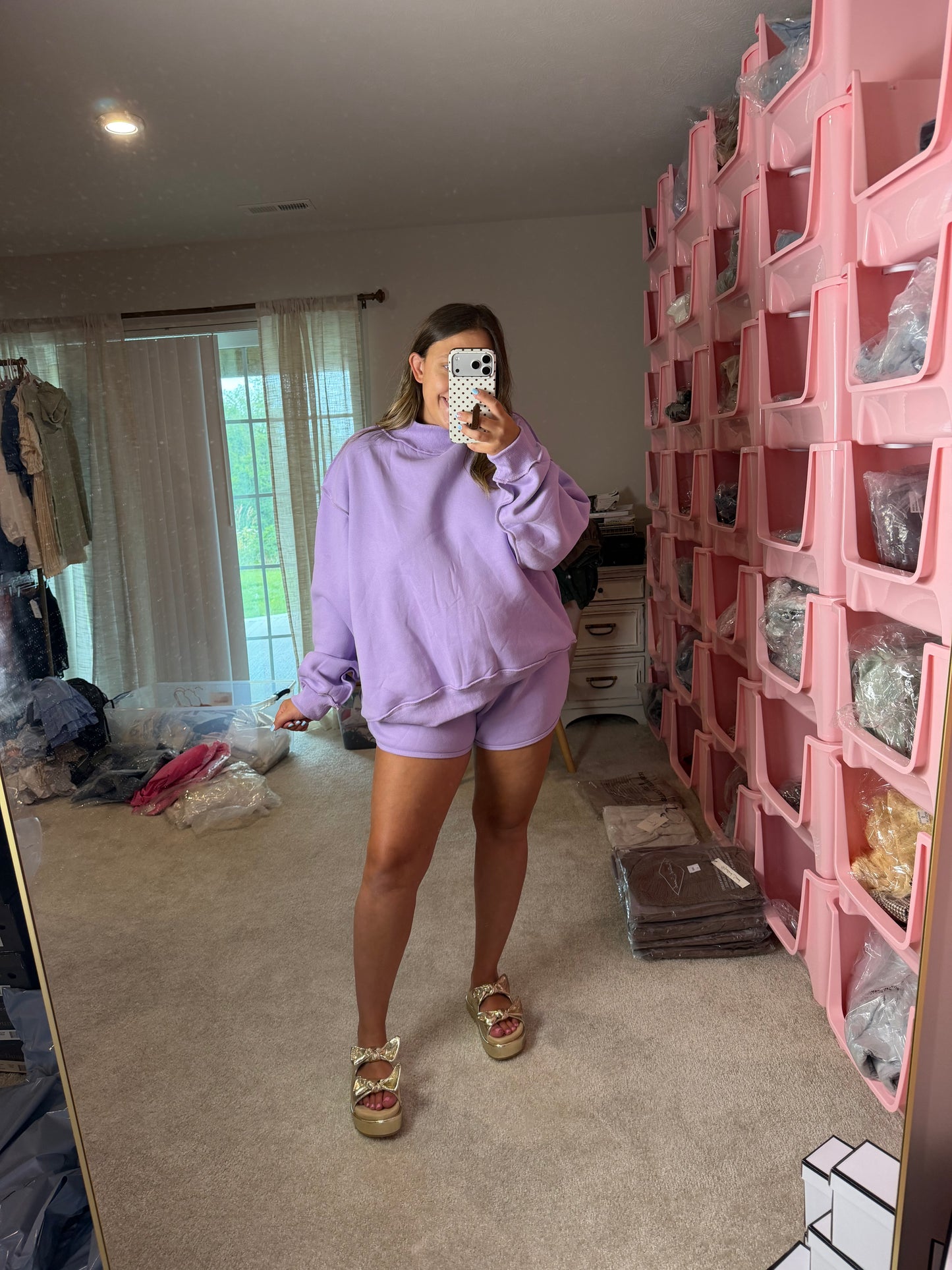 Lilac Fleece Mockneck Set