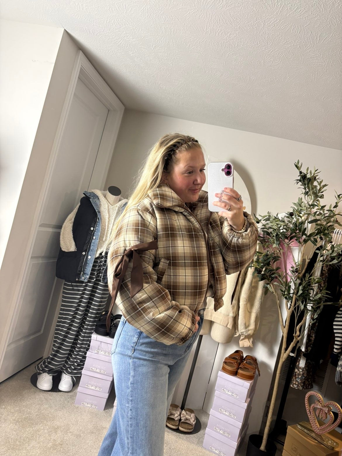 THE TINA ~ PLAID PUFFER COAT