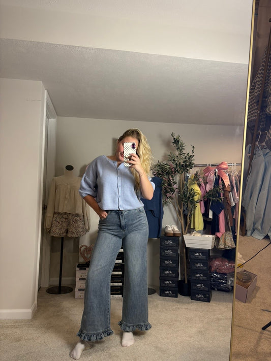 The Melissa Ruffle Hem Denim