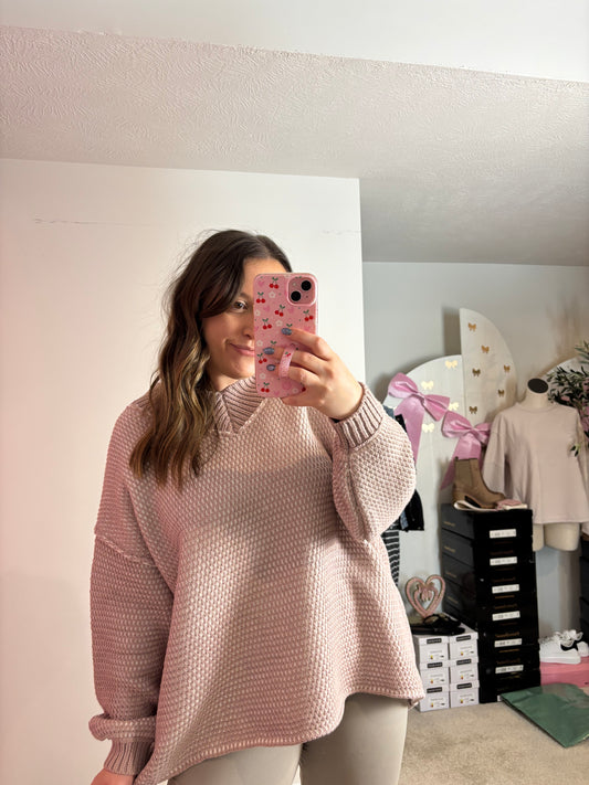THE LEANNE ~ MUTED PURPLE OVERSIZED SWEATER