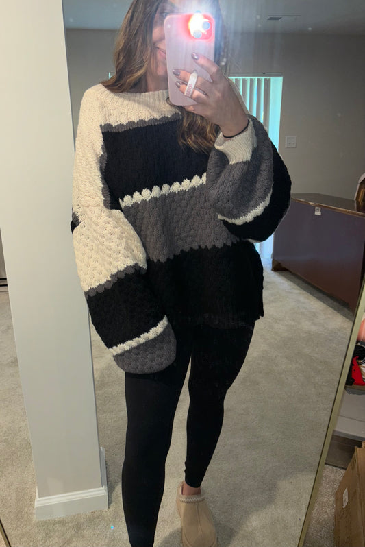 Color Block Sweater - PLUS