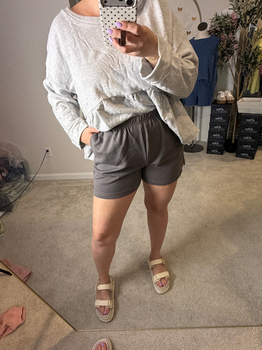 Charcoal French Terry Short