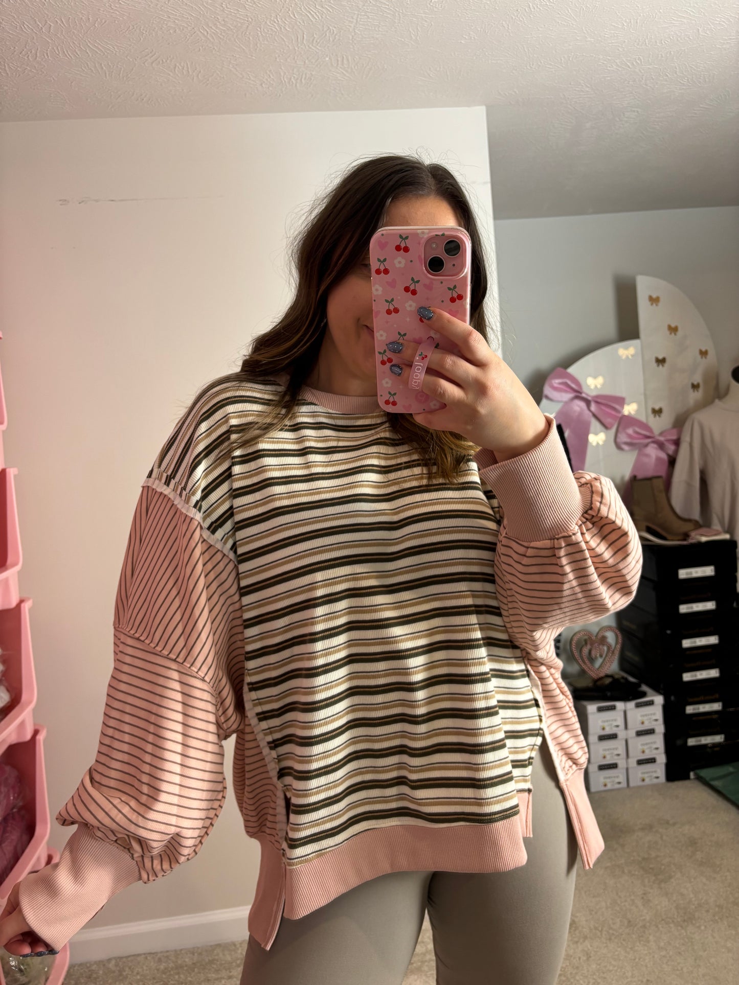 THE DANA ~ OVERSIZED STRIPED CREW