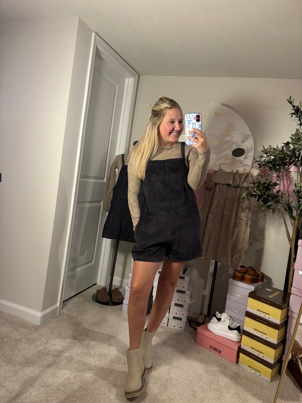 Charcoal Corduroy Ribbed Romper