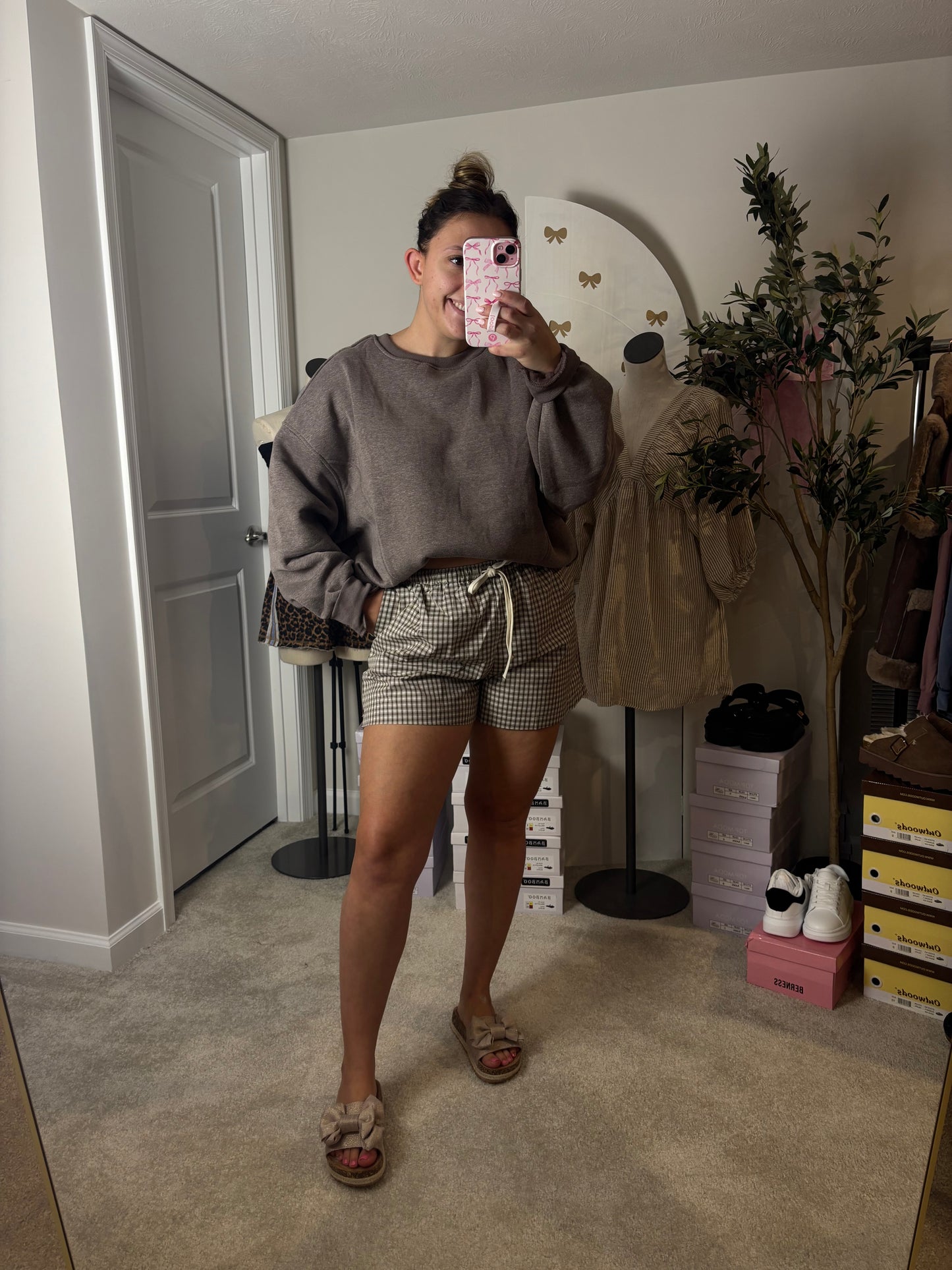 Mocha Plaid Shorts
