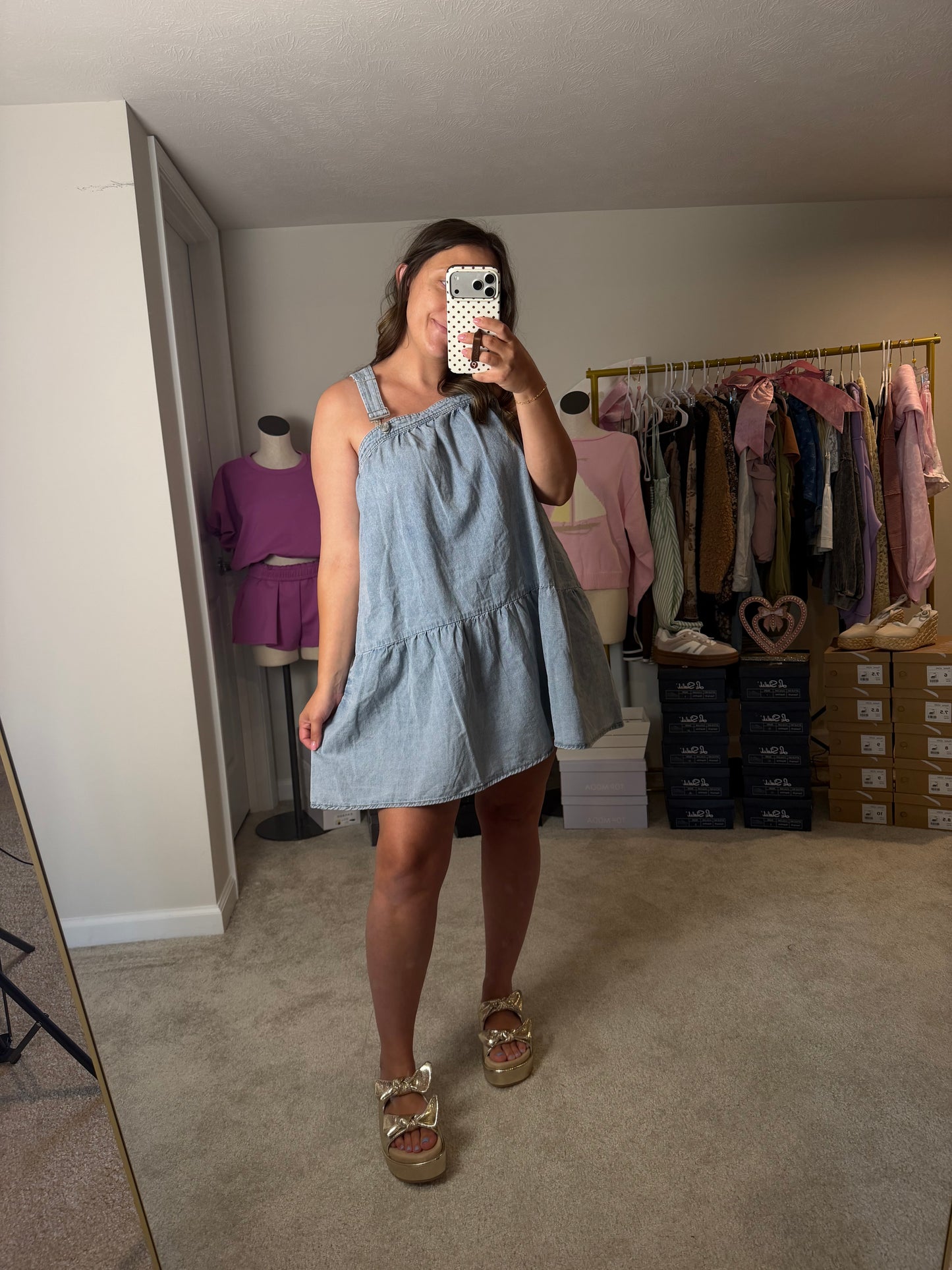 Denim BabyDoll Overall Dress