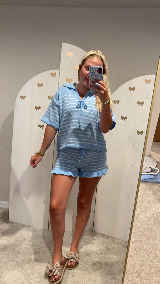 Striped Baby Blue Set