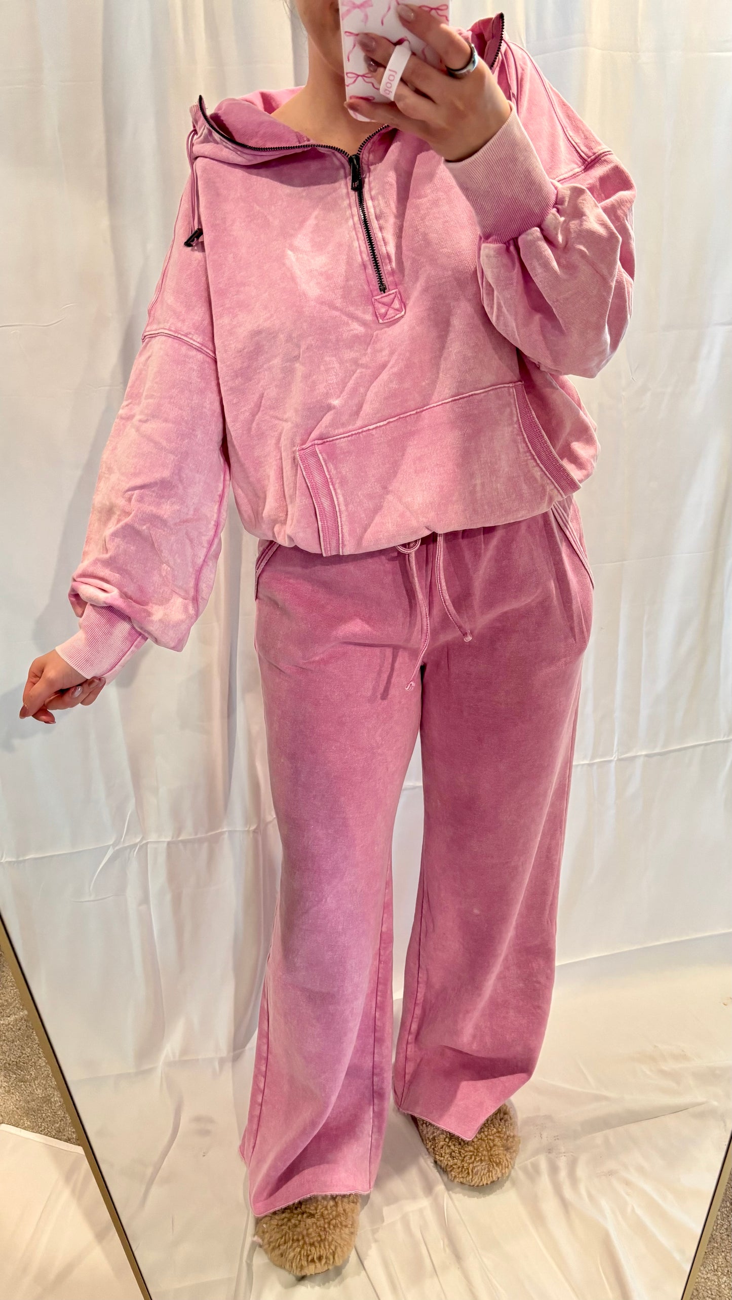 XOXO Pink Washed Lounge Set