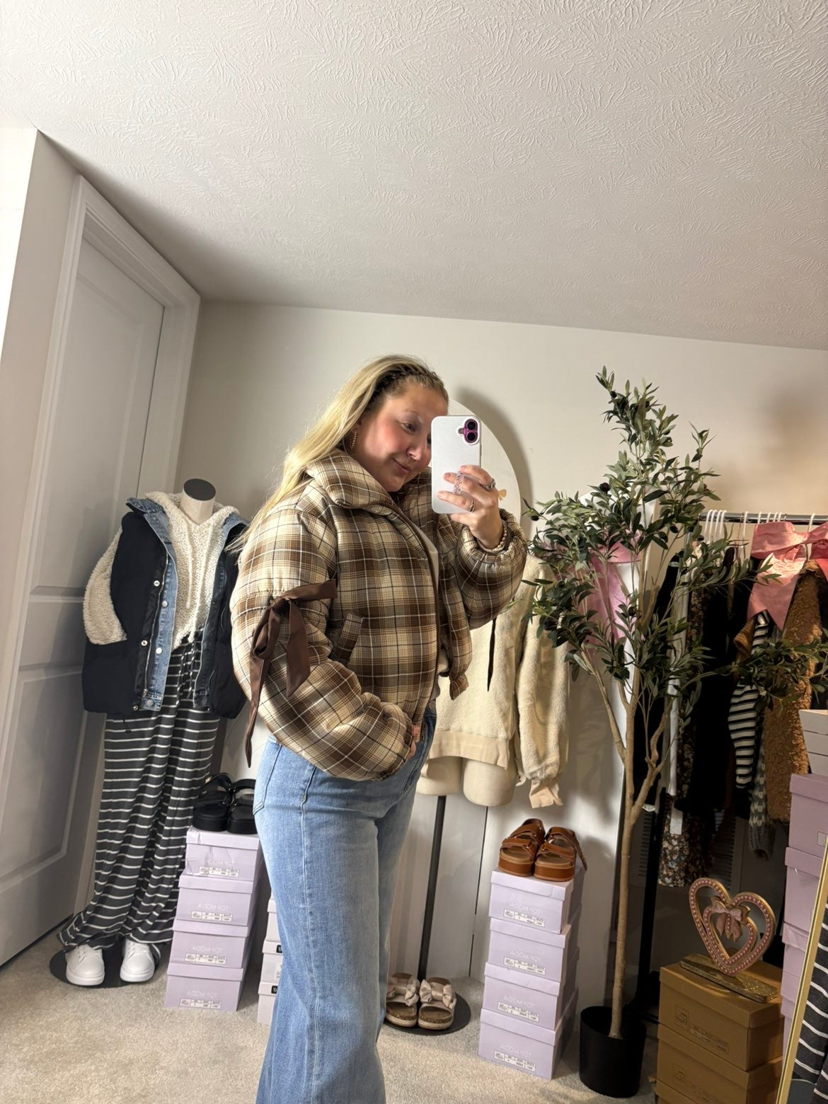 THE TINA ~ PLAID PUFFER COAT