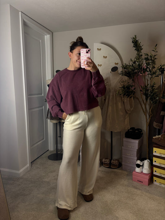 Maroon Cropped Crew