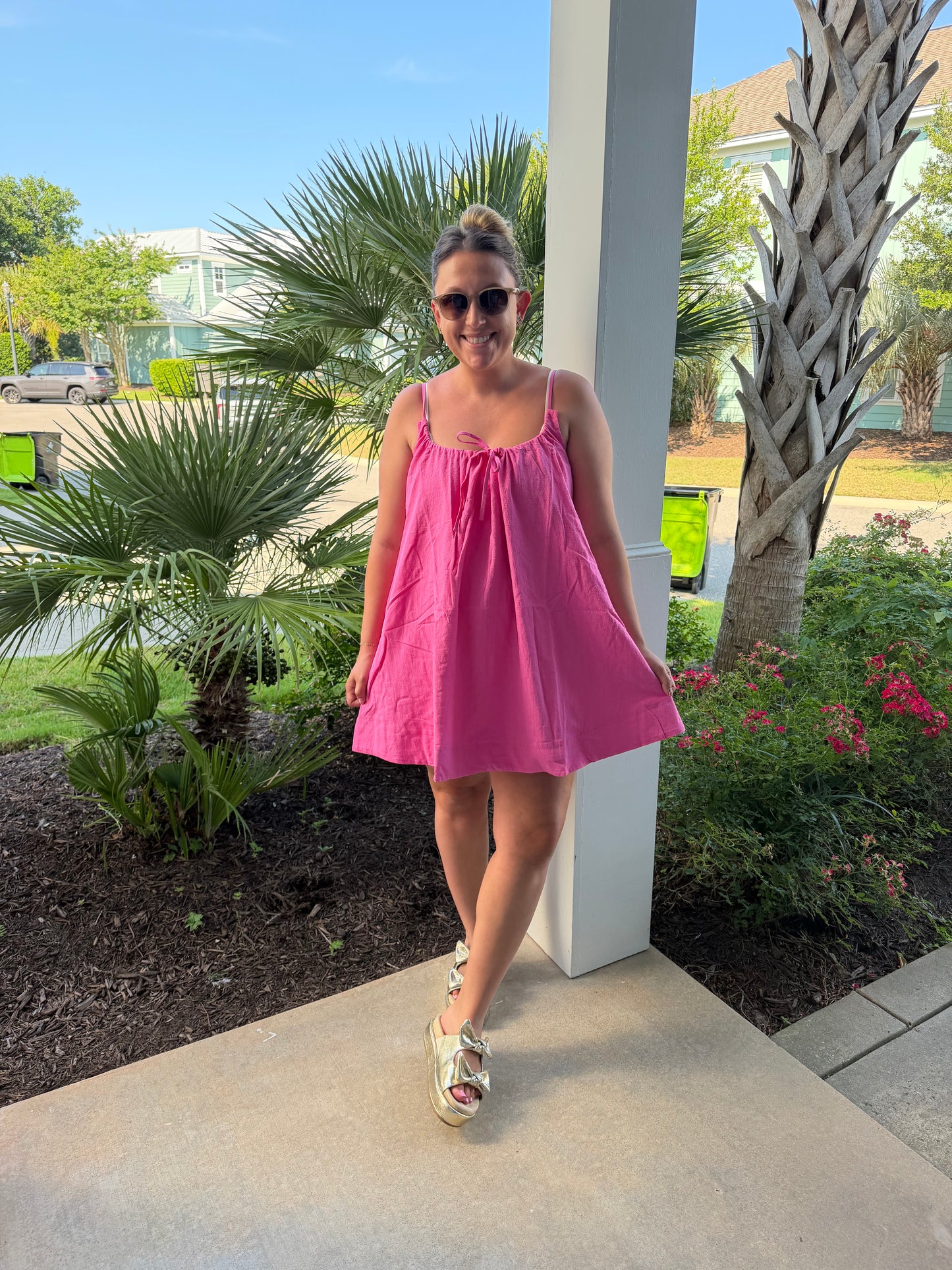 Pink Linen Dress