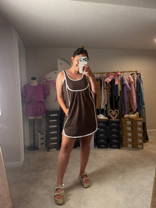 Chocolate Brown Cotton Dress