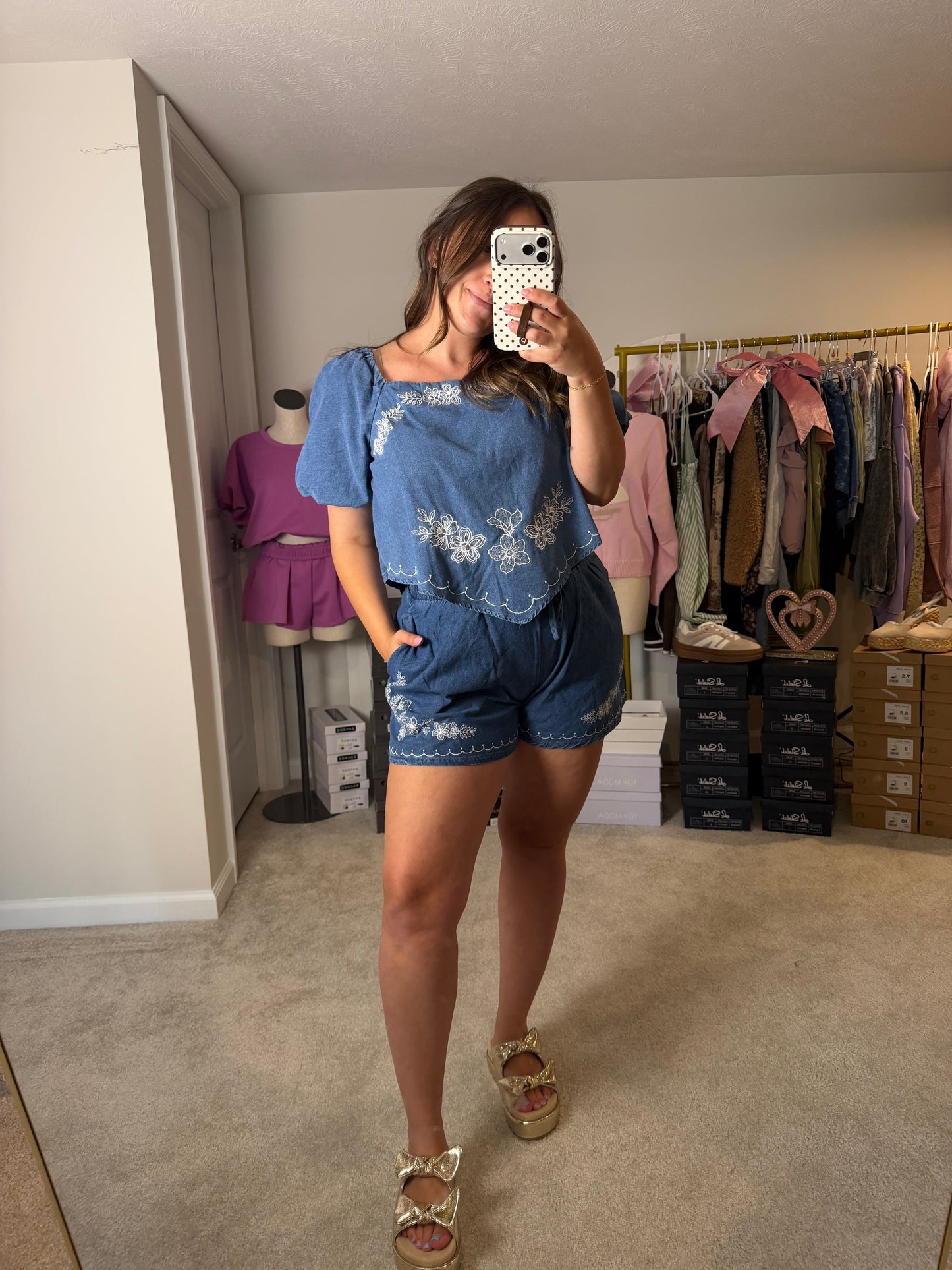 Denim Floral Set