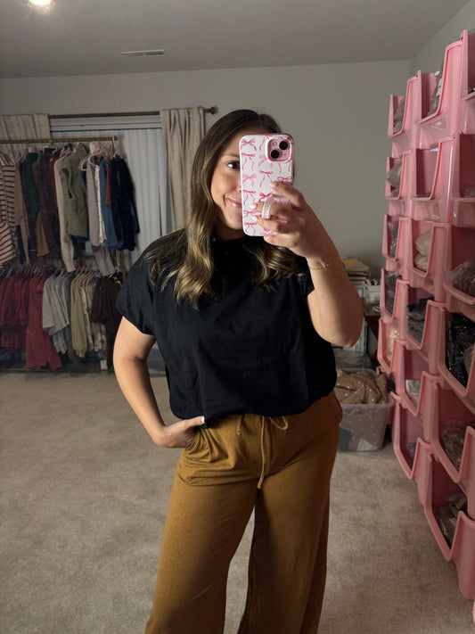 Black Bubble Hem Tee