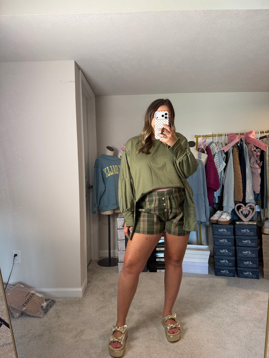 OLIVE BOXER SHORTS