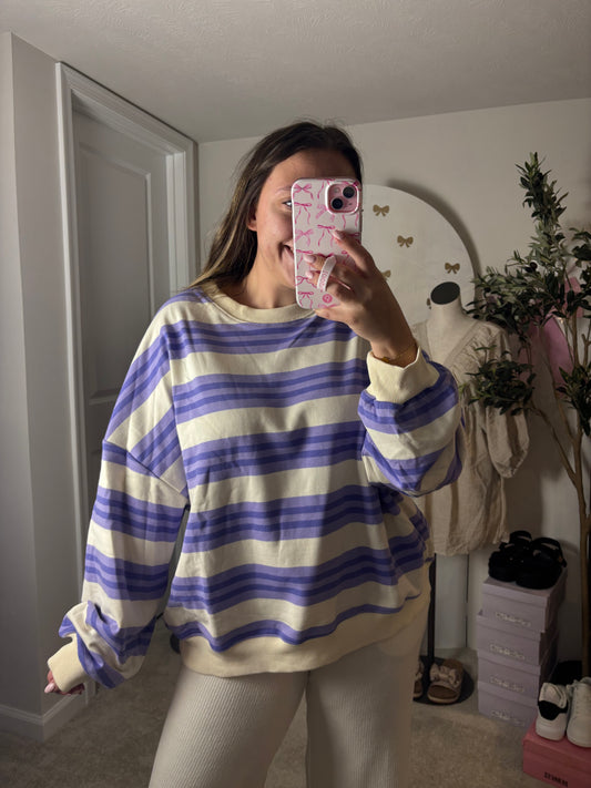 Oversized Striped Bucketlist Crew