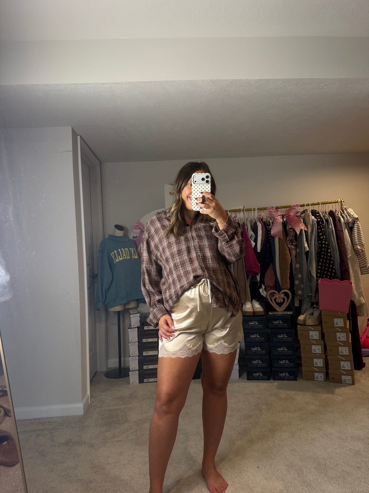 MOCHA FLANNEL TOP