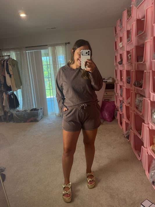 Cocoa Brown Butter Soft Shorts Set