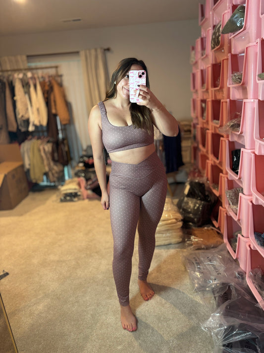 Cocoa/Pink Dot Workout Set